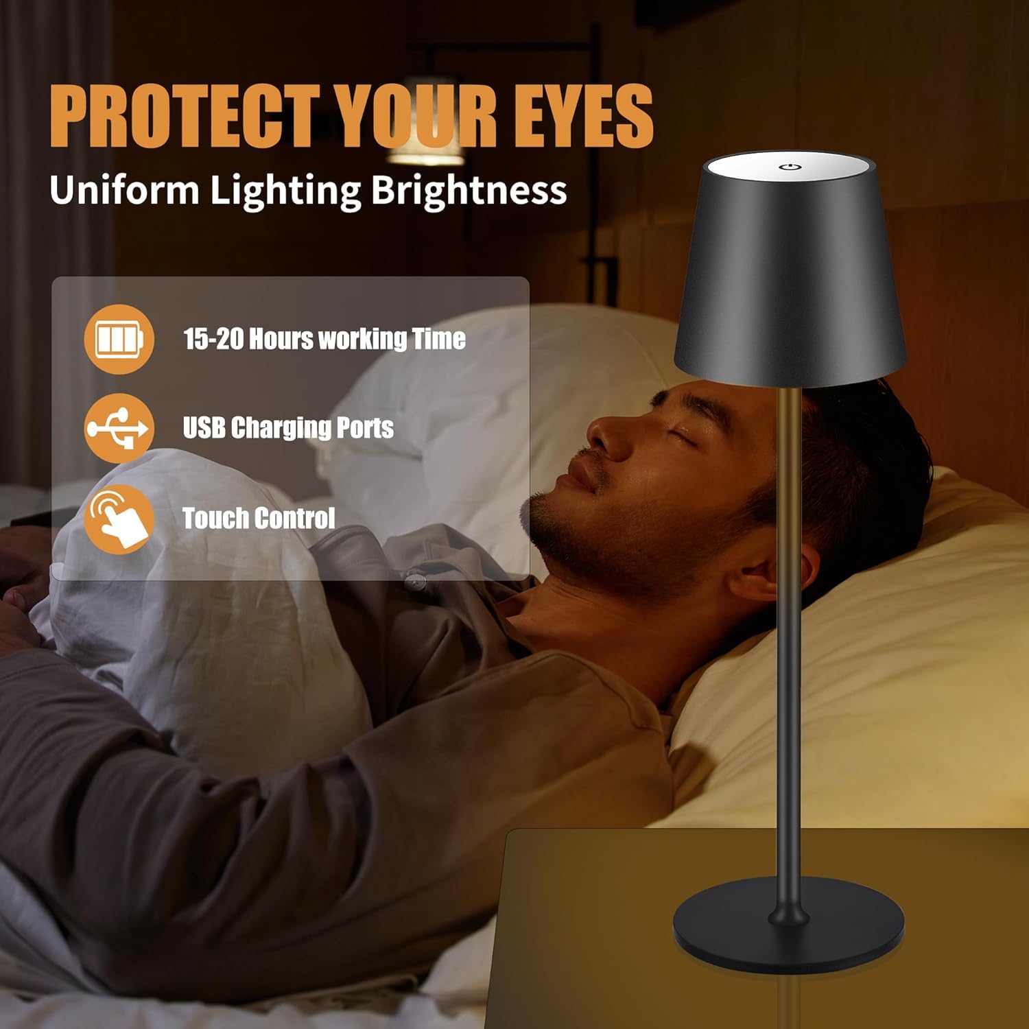 Metal Movable Rechargeable Night Lamp