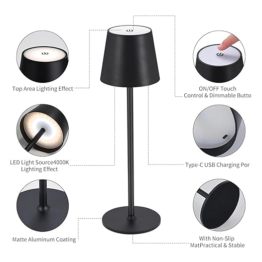 Metal Movable Rechargeable Night Lamp
