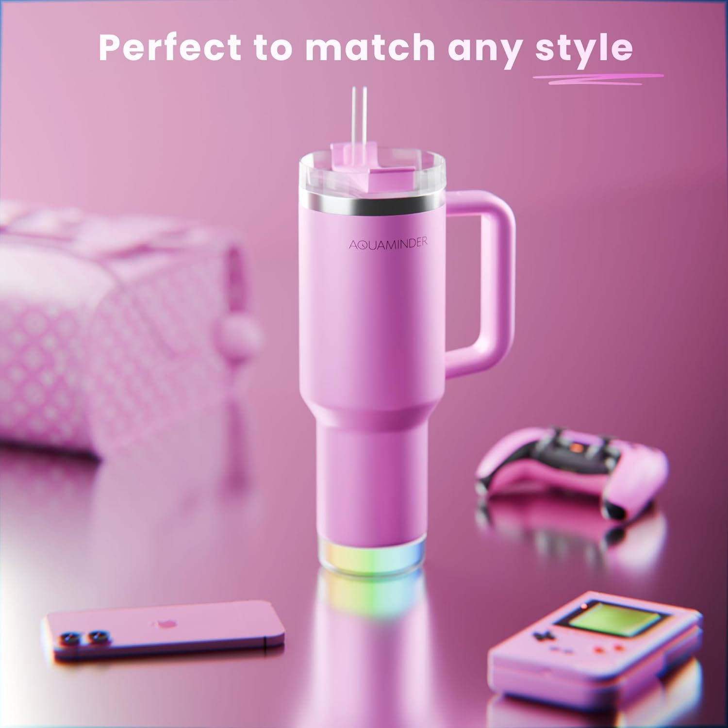 Smart Tumbler with lid and Straw