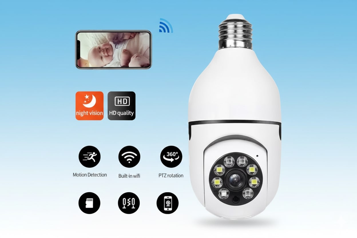 360° Bulb Holder Wifi Camera