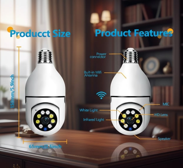 360° Bulb Holder Wifi Camera
