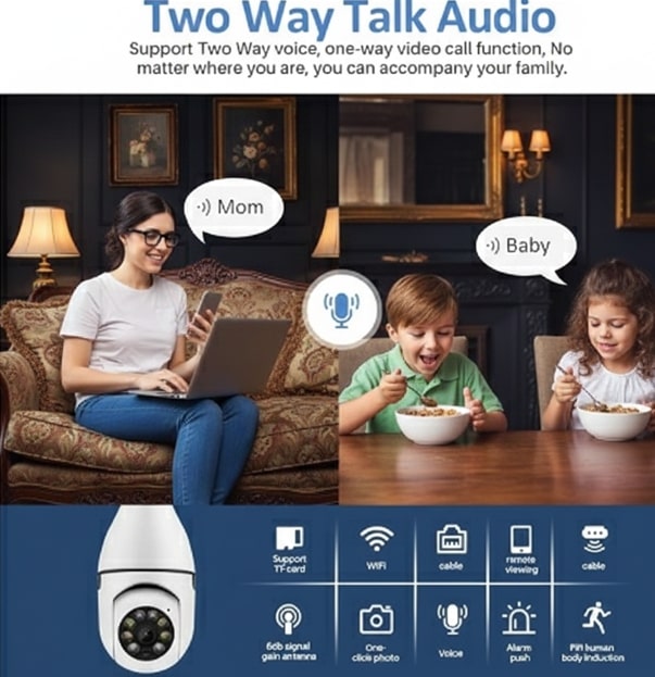 360° Bulb Holder Wifi Camera